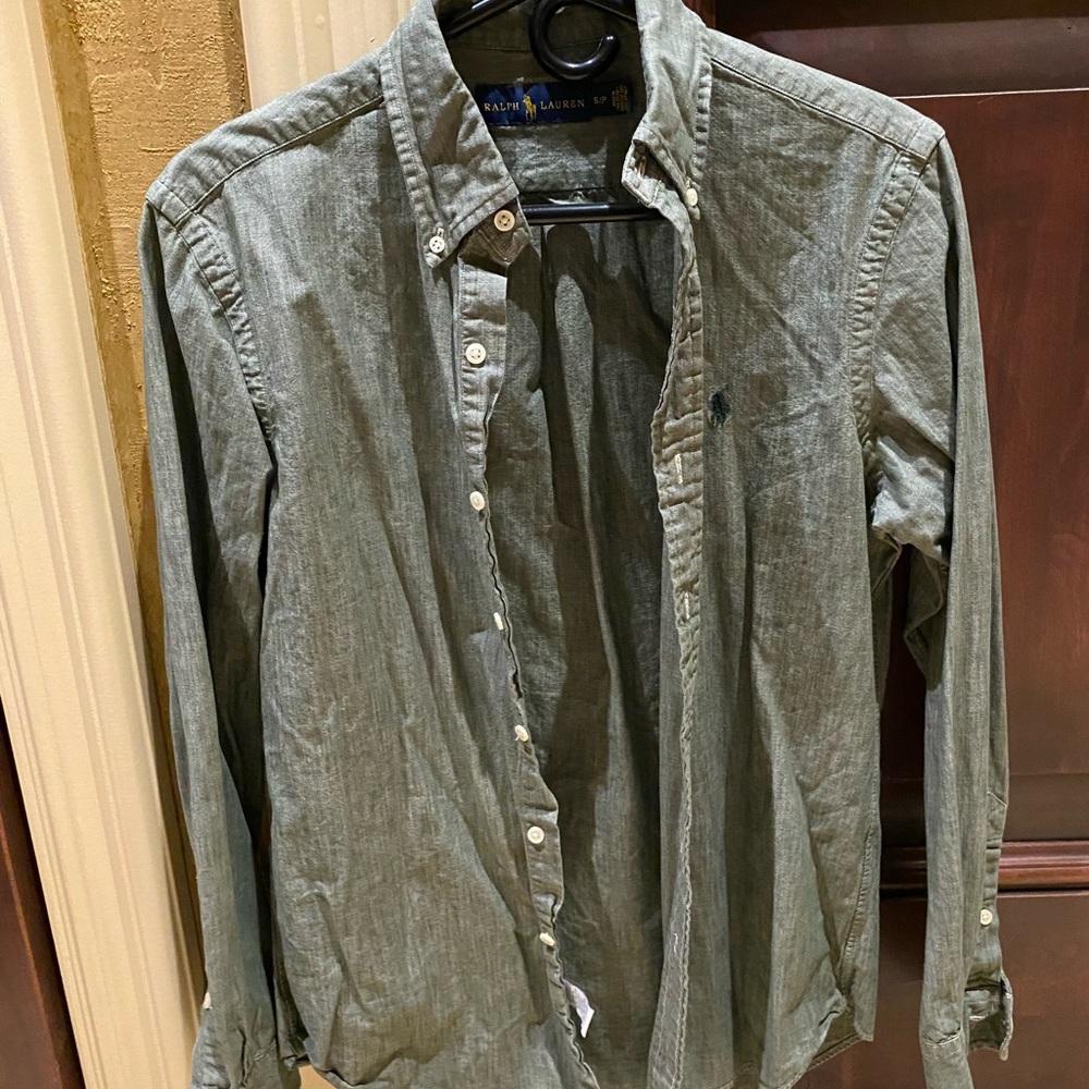Men’s Ralph Lauren Forest Green LS Polo Size S